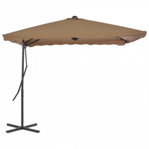 Umbrelă soare de exterior, stâlp oțel, gri taupe, 250 x 250 cm - Img 4