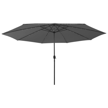 Umbrelă soare de grădină cu LED-uri, antracit, 400 cm - Img 1
