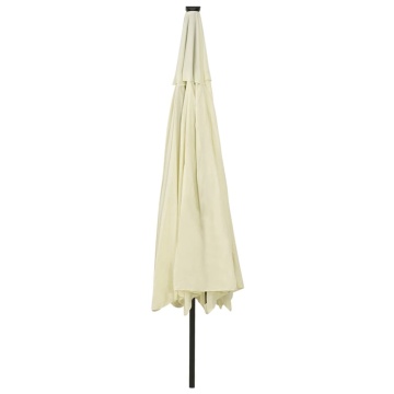 Umbrelă soare de grădină cu LED-uri, nisipiu, 400 cm - Img 7