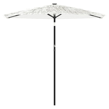 Umbrelă soare de grădină stâlp din oțel, alb 223x223x213cm - Img 3