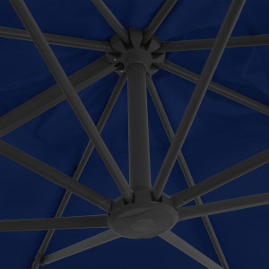 Umbrelă suspendată cu stâlp din aluminiu albastru azuriu 3x3 m - Img 2