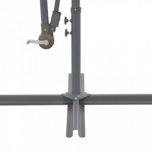 Umbrelă suspendată cu stâlp din aluminiu, negru, 300 cm - Img 8