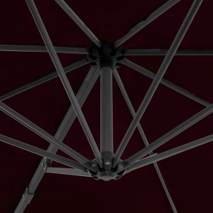 Umbrelă suspendată cu stâlp din aluminiu, roșu, 300 cm - Img 2