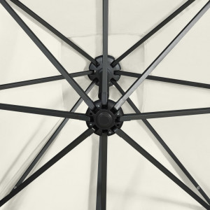 Umbrelă suspendată cu stâlp și LED-uri, nisipiu, 300 cm - Img 2