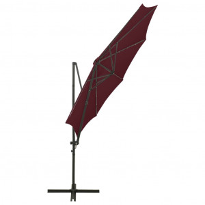 Umbrelă suspendată cu stâlp și LED-uri, roșu bordo, 300 cm - Img 7