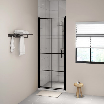 Ușă de duș, negru, 91 x 195 cm, sticlă securizată - Img 1