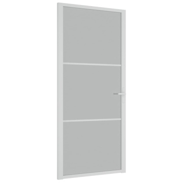 Ușă de interior, 93x201,5 cm, alb,sticlă mată și aluminiu - Img 2