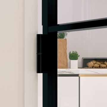 Ușă de interior negru 83x201,5 cm sticlă securiz./aluminiu slim - Img 5