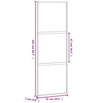 Ușă glisantă, alb, 76x205 cm, sticlă securizată/aluminiu - Img 7