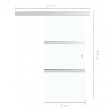 Ușă glisantă cu opritoare soft, 76x205 cm, sticlă ESG/aluminiu - Img 7