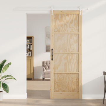 Ușa glisantă cu set de accesorii 83x232 cm din lemn masiv de pin, Ușa interioară ORKDAL 83x232x4 cm din lemn masiv de pin - Img 3