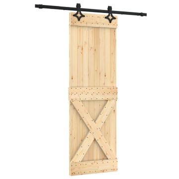 Ușă glisantă cu set de feronerie 70x210 cm, lemn masiv de pin - Img 2