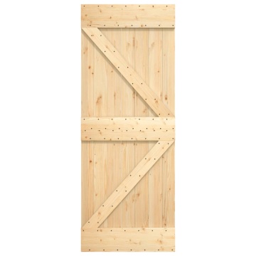 Ușă glisantă cu set de feronerie 70x210 cm, lemn masiv de pin - Img 4
