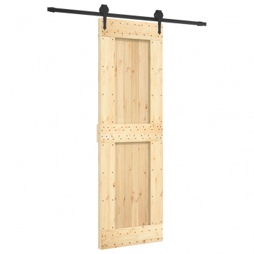 Ușă glisantă cu set de feronerie 70x210 cm, lemn masiv de pin - Img 2