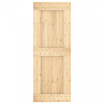 Ușă glisantă cu set de feronerie 80x210 cm, lemn masiv de pin - Img 4