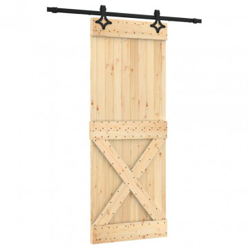 Ușă glisantă cu set de feronerie 80x210 cm, lemn masiv de pin - Img 2