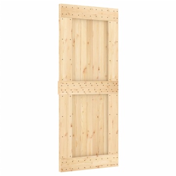 Ușă glisantă cu set de feronerie 85x210 cm, lemn masiv de pin - Img 3
