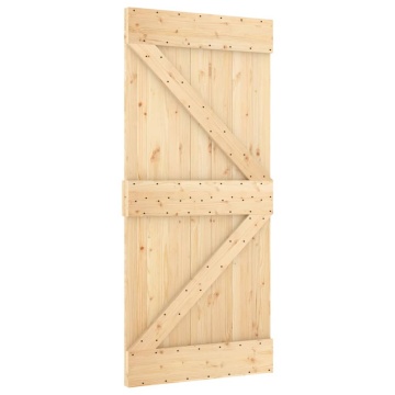 Ușă glisantă cu set de feronerie 95x210 cm, lemn masiv de pin - Img 3