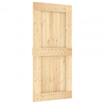 Ușă glisantă cu set de feronerie 95x210 cm, lemn masiv de pin - Img 3