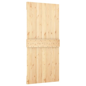 Ușă glisantă cu set feronerie, 100x210 cm, lemn masiv de pin - Img 4