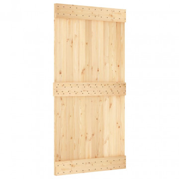 Ușă glisantă cu set feronerie, 100x210 cm, lemn masiv de pin - Img 3