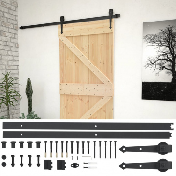 Ușă glisantă cu set feronerie, 90 x 210 cm, lemn masiv de pin - Img 2