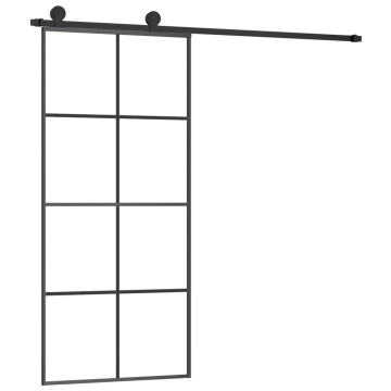 Ușă glisantă cu set feronerie, 90x205 cm, sticlă ESG/aluminiu - Img 2