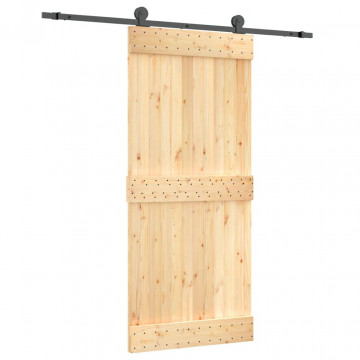 Ușă glisantă cu set feronerie, 90x210 cm, lemn masiv de pin - Img 2