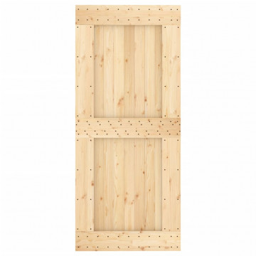 Ușă glisantă cu set feronerie, 90x210 cm, lemn masiv de pin - Img 4