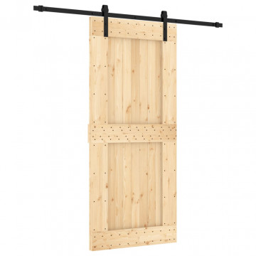 Ușă glisantă cu set feronerie, 90x210 cm, lemn masiv de pin - Img 2