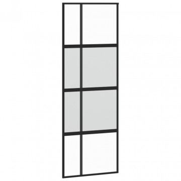 Ușă glisantă, negru, 76x205 cm, sticlă securizată și aluminiu - Img 2