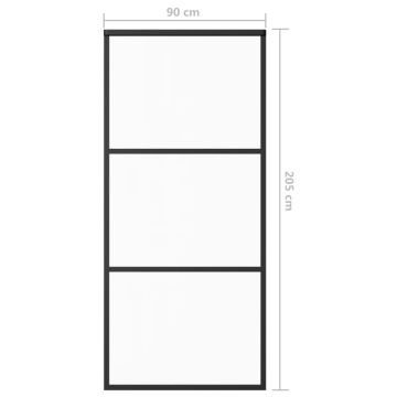 Ușă glisantă, negru, 90x205 cm, sticlă ESG și aluminiu - Img 5