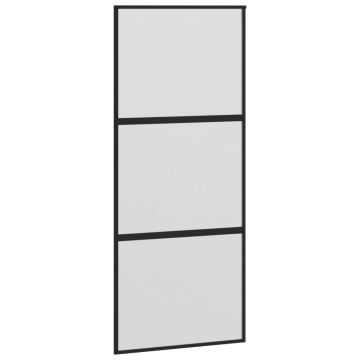 Ușă glisantă, negru, 90x205 cm, sticlă securizată și aluminiu - Img 2