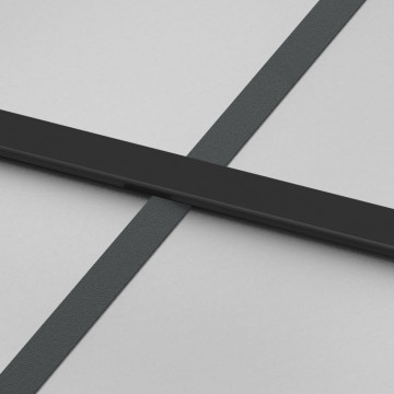 Ușă glisantă, negru, 90x205 cm, sticlă securizată și aluminiu - Img 5