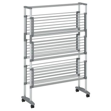 Uscător de rufe cu roți, 89x64x129 cm, aluminiu - Img 3