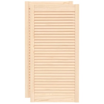 Uși de dulap design lambriu 2 buc. 99,3x49,4 cm lemn masiv pin - Img 2