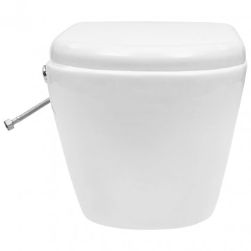 Vas de toaletă suspendat cu rezervor încastrat, alb, ceramică - Img 6