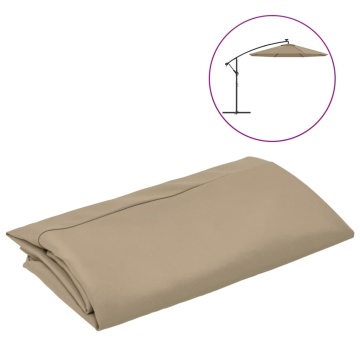 vida XL Pânză de schimb umbrelă de soare consolă, gri taupe, 350 cm - Img 2