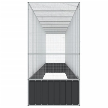Voliera de păsări cu extensie, argintiu, 834,5x107x212 cm, oțel - Img 4