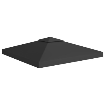 Acoperiș de pavilion, 2 niveluri, negru, 3x3 m, 310 g/m² - Img 1