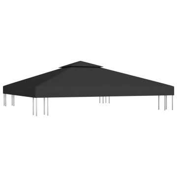 Acoperiș de pavilion, 2 niveluri, negru, 3x3 m, 310 g/m² - Img 2