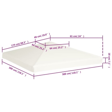 Acoperiș de pavilion, 310 g/m², alb crem, 3 x 3 m - Img 6