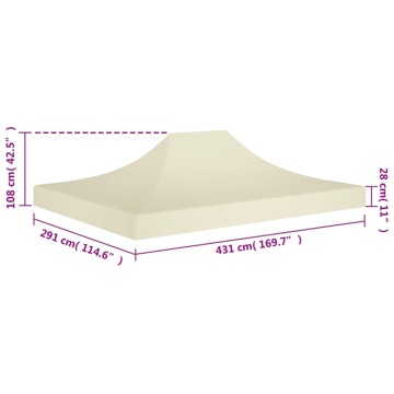 Acoperiș pentru cort de petrecere, crem, 4,5 x 3 m, 270 g/m² - Img 5
