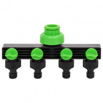 Adaptor pentru robinet 4 căi verde/negru 19,5x6x11 cm ABS și PP - Img 1