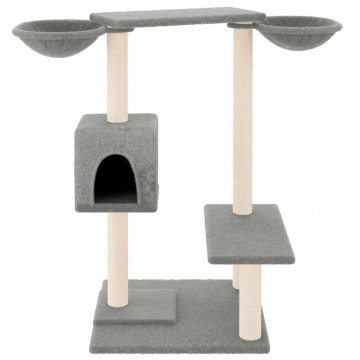Ansamblu de pisici cu stâlpi de zgâriat, gri deschis, 82 cm - Img 3