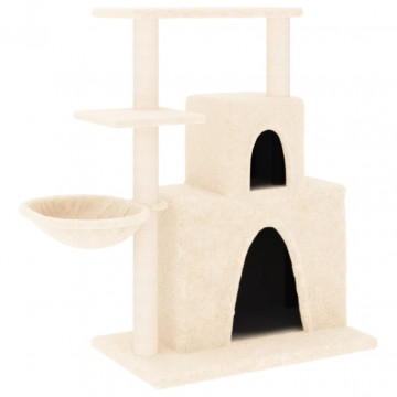 Ansamblu de pisici cu stâlpi din funie de sisal, crem, 83 cm - Img 2
