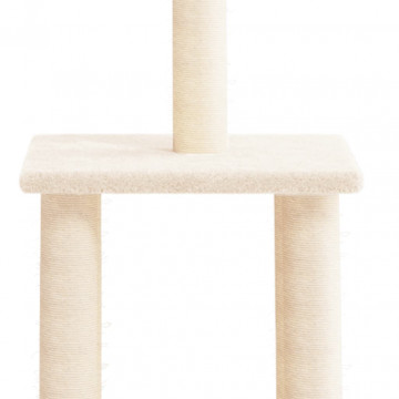 Ansamblu de pisici cu stâlpi din funie de sisal, crem, 85,5 cm - Img 4