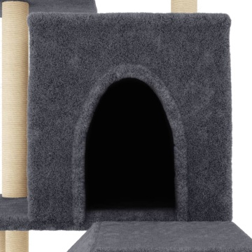 Ansamblu pisici cu stâlpi din funie sisal, gri închis, 110,5 cm - Img 6