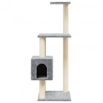 Ansamblu pisici, stâlpi din funie sisal, gri deschis, 104 cm - Img 4
