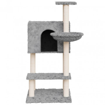 Ansamblu pisici, stâlpi din funie sisal, gri deschis, 108,5 cm - Img 4